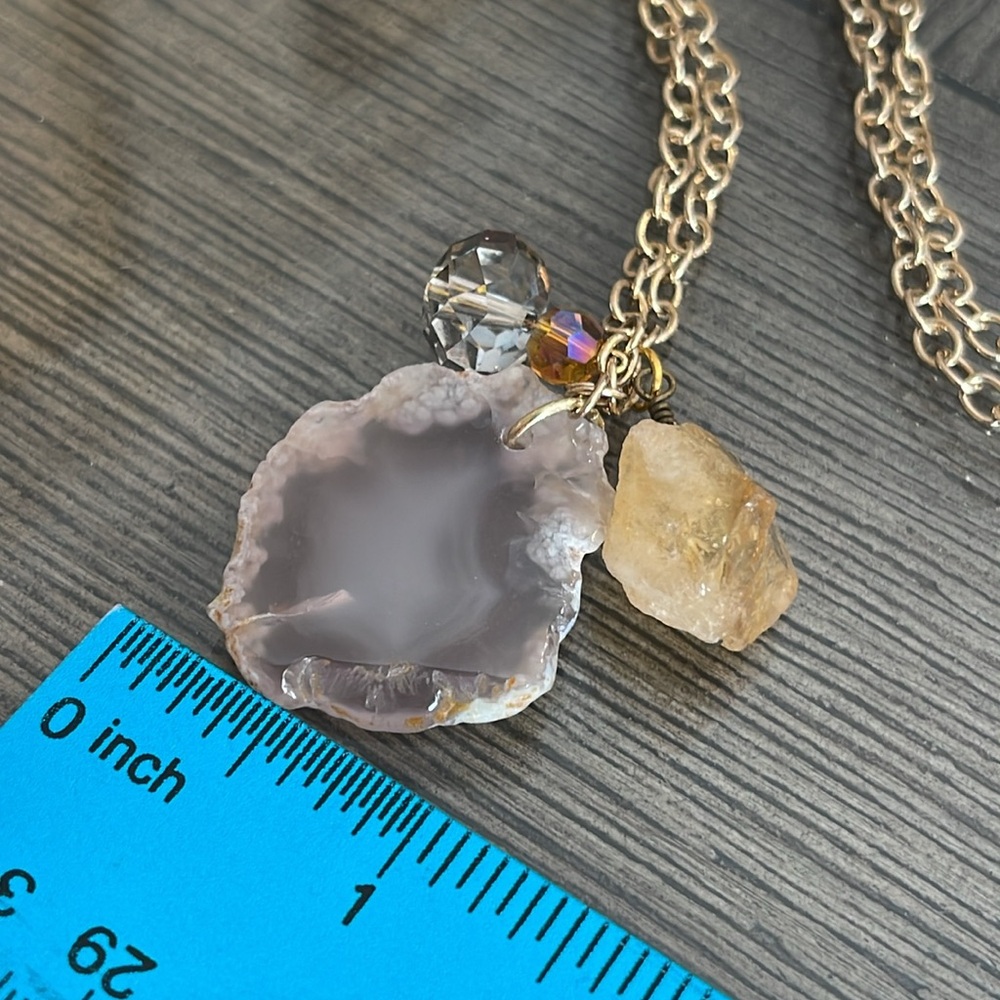 Barse Stone & Crystal Elegant Gold-tone Charm Necklace - Picture 6 of 15
